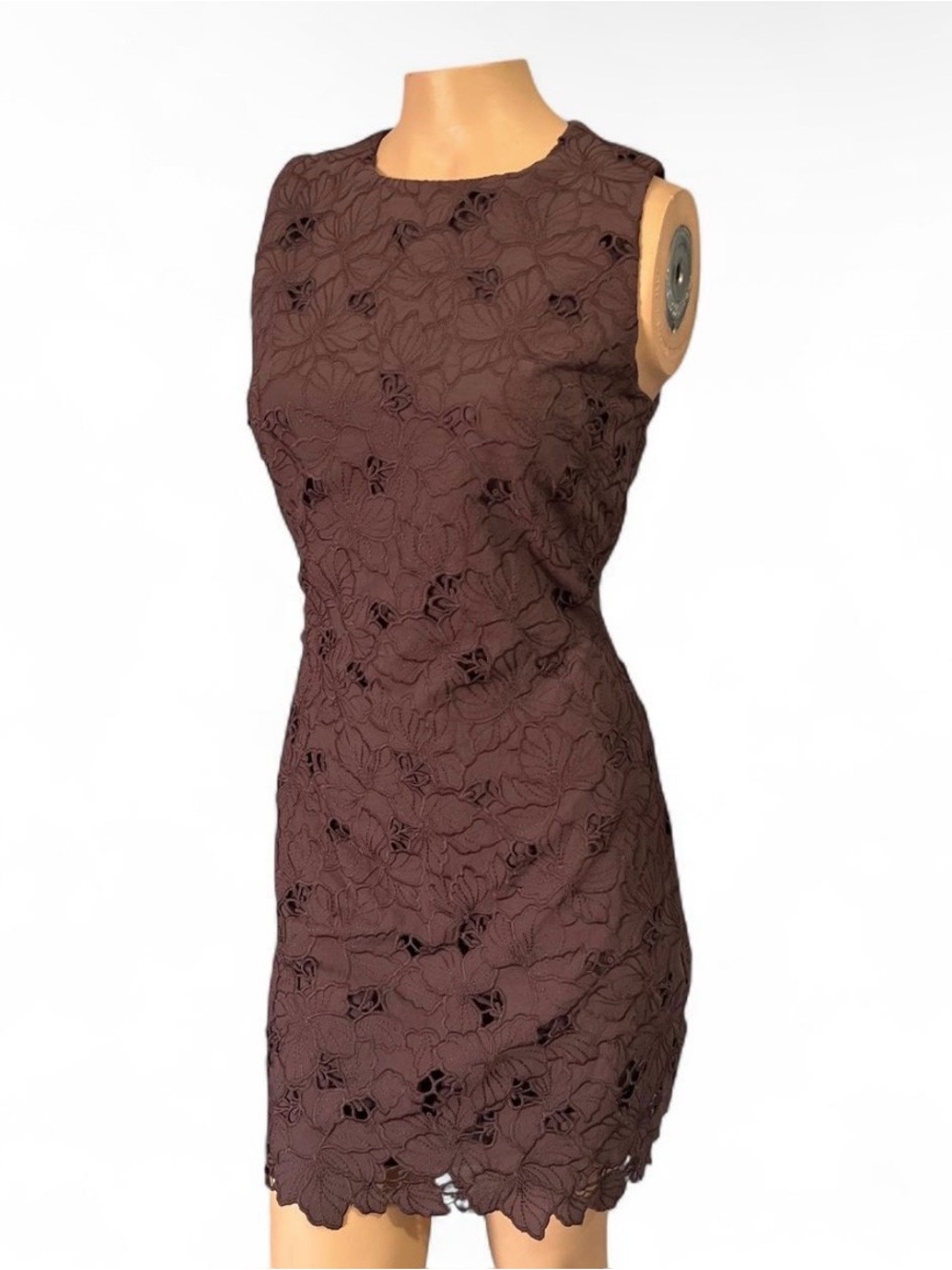 Mango Floral Openwork Embroidered Mini Dress